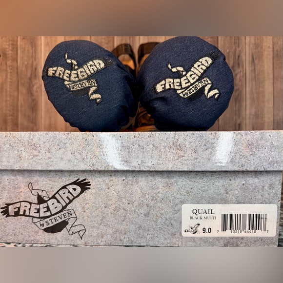 FREEBIRD Quail Black Multi Distressed Strappy Sandals Size 9 - Picture 14 of 14